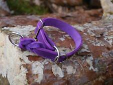 Lila Fettlederhalsband mit Zugstopp Lederhalsband Hundehalsband verstellbar