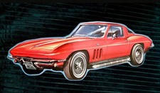 Chevrolet Corvette Blechschild Gewölbt Deko