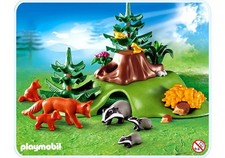 Playmobil Dachs- und Fuchsbau Art.Nr.: 4204-A bespielt, ohne OVP