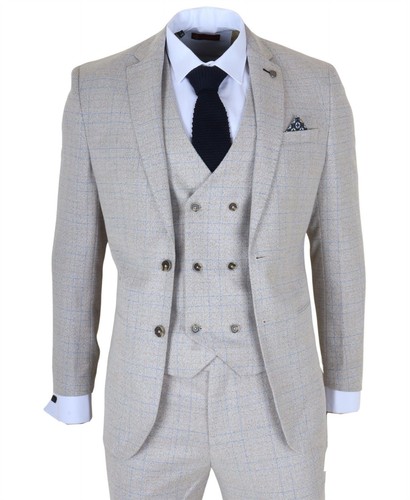Herren creme kariert - creme,