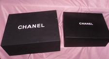 2x Leere Chanel Karton Schuhkarton Box  Geschenkbox  Magnetverschluß schwarz