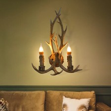 2X Vintage Geweih Wandlampe