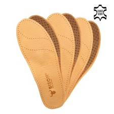 Orthopädische Schuheinlagen Leder 3 Paar Sohlen LUXUS Premium Fußbett BISON