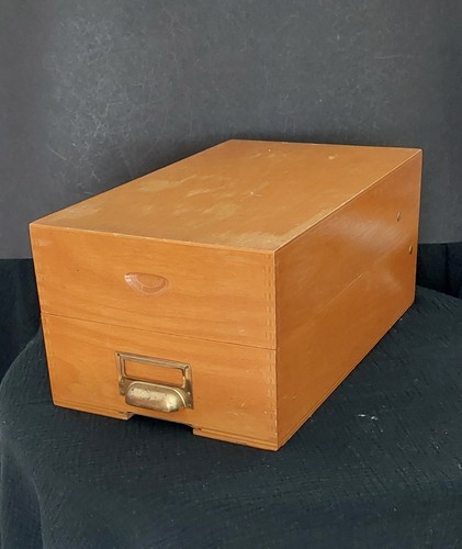 Vintage holz karteikasten für - holz-karteikasten,