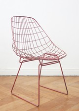 Original Pastoe Cees Braakman SM05 Stuhl Design Wire Chair String Stool Chaise 2