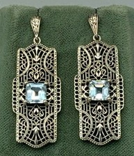 Blautopas  Ohrstecker 925er