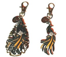 Vintage Anhänger Taschenanhänger Pfau bronze Anhänger Vintage #MB3