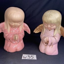 2 Engel Handwerk H. 18cm Rosa 