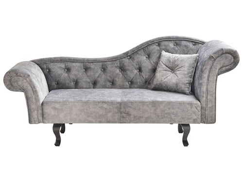 Chaiselongue samt grau - chaiselongue,