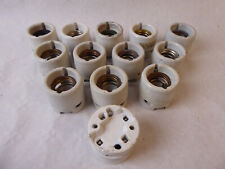 alte Porzellanfassung Fassung E 27 mit Lochabstand 38 mm - für DDR Emaillelampen