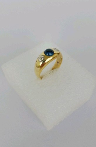 Gold ring bandring - gold, saphir