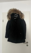 Damen Winterjacke mit Echtfell-Kragen, Größe M – Schwarz, sehr warm