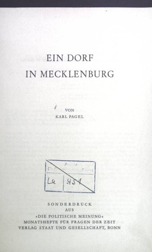 Ein dorf mecklenburg - ein, in