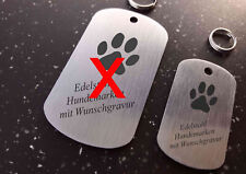 HUNDEMARKE aus EDELSTAHL - DOGTAG klein - mit Logo + beidseitiger WUNSCHGRAVUR
