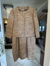 Damen Outfit Boucle Kleid mit Jäckchen, Gr. 42, Cappuccino