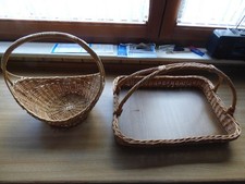 Weidentablett und Weidenkorb beide mit Henkel (Mu)