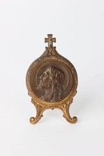 Christuskopf Bronzerelief