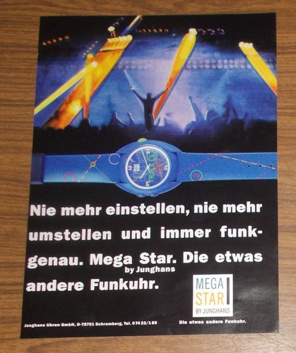 Seltene werbung junghans mega - werbung,