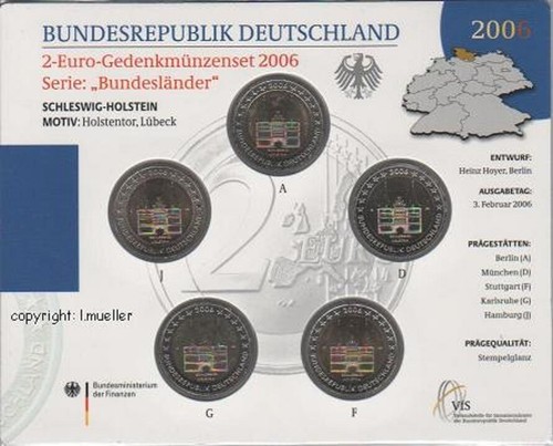 Euro gedenkmünzen 2006 - 5x,