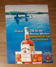 Seltene Werbung JIM BEAM Bourbon Whiskey - Kanutour auf See 1978