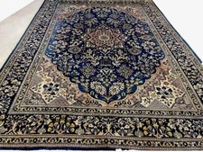 Ghom Antik Perserteppich Handgeknüpft Türkis 370x270 Edel Mit Zertifikat