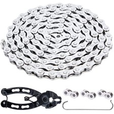 Bike chain 6 7 8 speed bicycle chain carbon steel full silver plating compati...