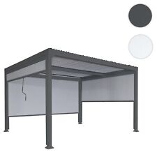 Alu Pergola HWC-L41 mit 3x Seitenwand, 8cm-Metall-Gestell 3x3m/3x3,7m/3x6m