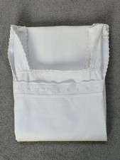 Vintage - weißes Damen Sommer Leinen Nachthemd -Spitze -an der Schulter geknöpft