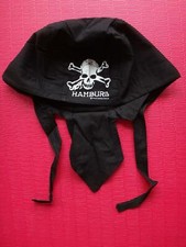 A60349 Unisex Kopfbedekung Stoff Hamburg Totenkopf Gr VERSTELLBAR schwarz 10 Stk
