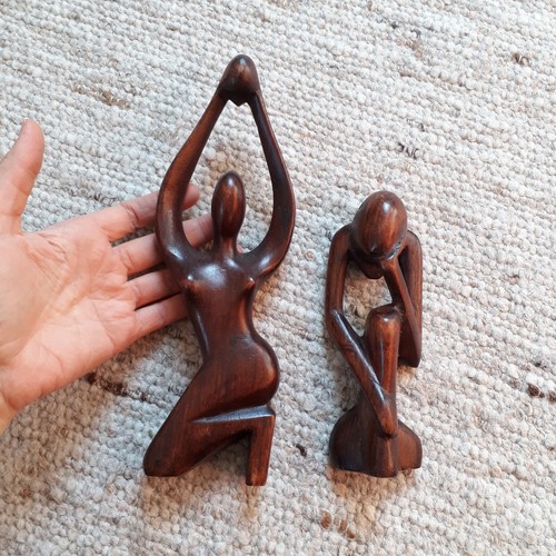Vintage set skulpturale holz - skulpturale,