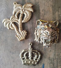 Wand Deko GOLD Palme Krone Löwe aufhängen Dekoration Metall+Resin Motive Sammeln