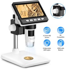 Kabellose Mikroskop 4.3''LCD Digital Mikroskop Mikroskopkamera mit 8 LED Leuchte