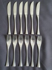 12 tlg. & weitere - WMF Spoleto Cromargan Fischbesteck Monobloc Messer Gabel