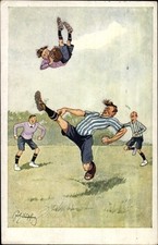 Künstler Ak Schönpflug, Fritz, Ein Fehltritt, Fußballer, Trikot - 10618989