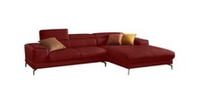 Schillig Ledersofa Ecksofa Eckcouch piedroo, ruby red 303x193cm