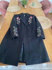 Mantel bestickt schwarz - mantel,