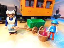 Playmobil für Eisenbahn - 5501 Magd mit Deichselwagen Bollerwagen - Spur G , LGB