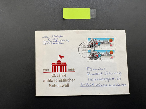 Ddr fdc ersttagsbrief j - ddr,