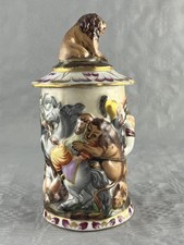 Capodimonte Porzellan Krug mit Deckel 19th C Antik 