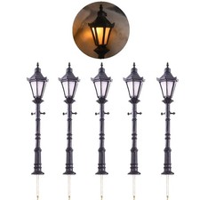 LED Straßenlampen H0 Gaslaterne 6,7cm Parkleuchte Lampen Leuchten 5 Stück S012