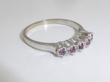 585 Weißgold Goldring 14K Gold Ring 2,1 g Rubin Memory  RG 59 - 18,8 mm 7063