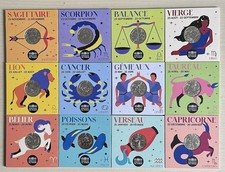 12 X 5 Euro Blister Frankreich 2025, Sternzeichen Komplettset mit Box