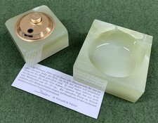 IBELO Tischfeuerzeug mit Aschenbecher - Onyx-Marmor - Piezo - Neuwertig