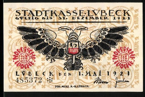 Notgeld lübeck 1921 2 - notgeld, 1921,