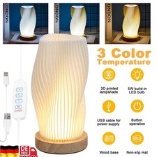 Nachttischlampe Tischleuchte Kleine Tischlampe Schreibtischlampe mit Holzsockel