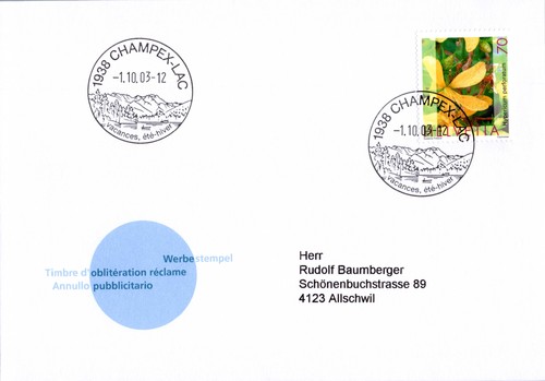 Schweiz brief sst - sst, champex-lac