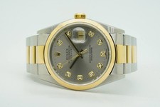 Rolex Datejust Stahl & Gold 16203 36mm Ser. P Brilli Diamanten graues Zifferblatt 03/20...