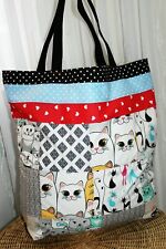 Einkaufstasche Unikat! Patchwork XXL Baumwollbeutel Strandtasche selbst genäht