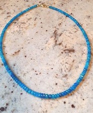 Edelstein Collier,ÄTHIOP.  KRISTALLOPAL,Gg. 375,45 Karat, 45,5 cm Länge, blau...