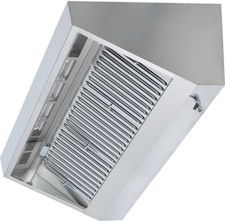 Gastro Wandhaube 180x70 cm Trapezform – Edelstahl Dunstabzugshaube mit Filter B